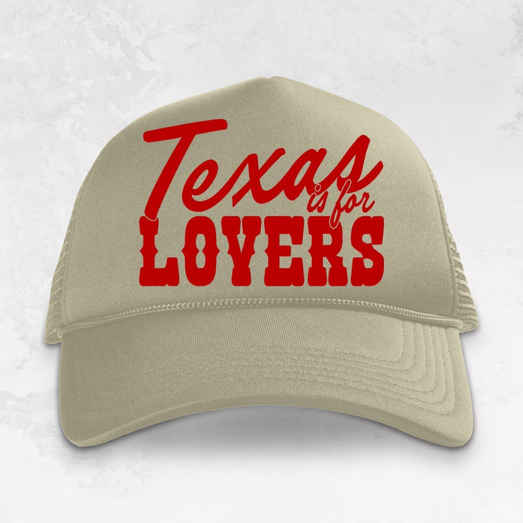 The Clandestine Underground - Texas is for Lovers, Western Trucker Hat: Tan / Brown