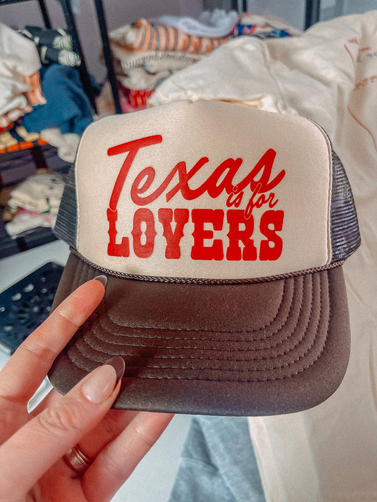 The Clandestine Underground - Texas is for Lovers, Western Trucker Hat: Tan / Brown