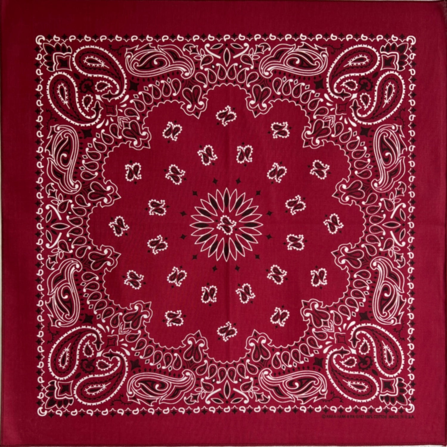Burgundy Classic Paisley Chainstitched Bandana | Rancho Sueño