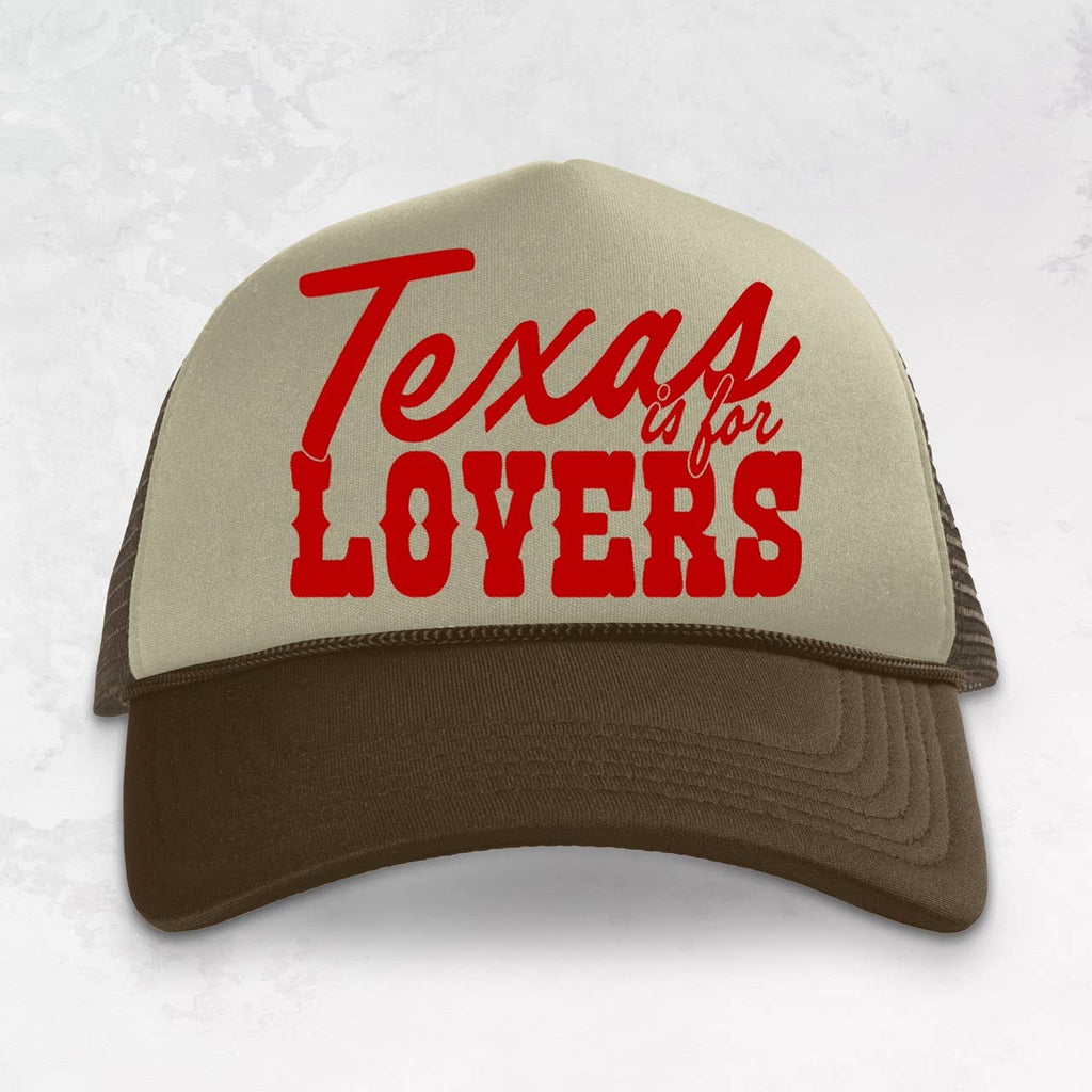 The Clandestine Underground - Texas is for Lovers, Western Trucker Hat: Tan / Brown