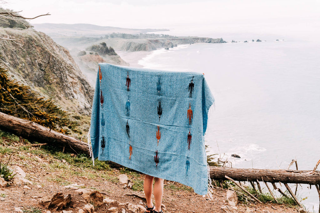 West Path - Sky Blue Baja Thunderbird Blanket
